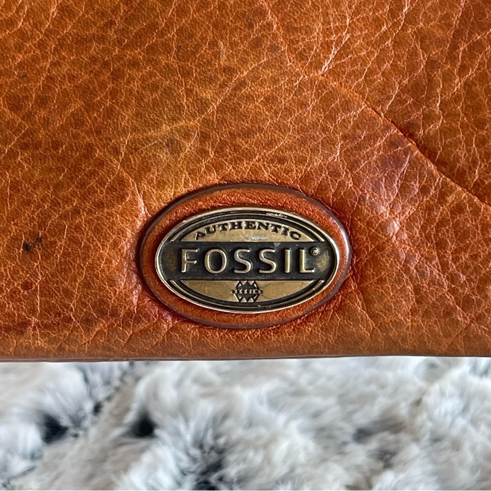 Fossil brown leather wallet. Vintage Style - Picture 8 of 11